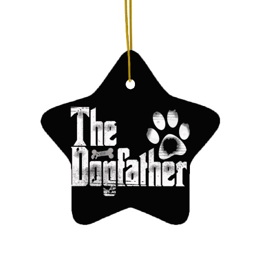 The Dogfather Bone Dog Lover Dad Funny Father'S Da Ceramic Ornaments