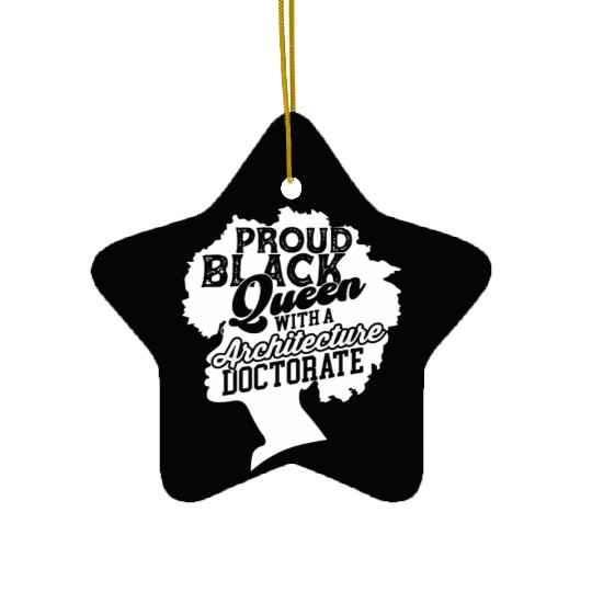 Black Queen With Architecture Doctorate Phd Ceramic Ornaments