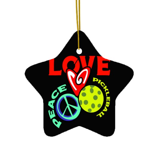 I Love Pickleball Funny Pickle Ball Player Ceramic Ornaments