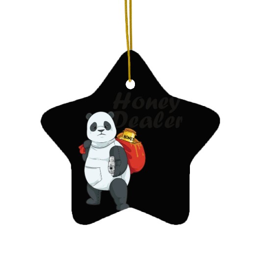 Honey Dealer Farmer Beekeeper Bees Panda Ceramic Ornaments