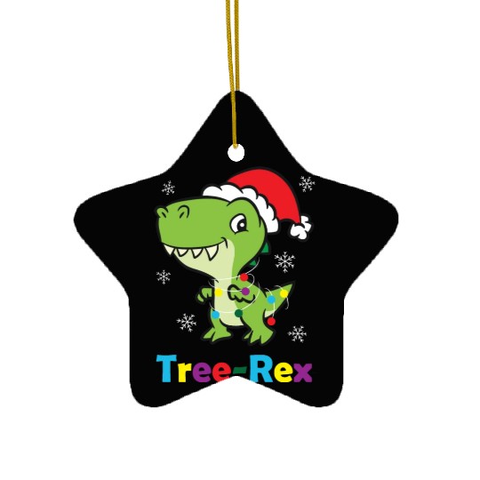 T-Rex - Tree-Rex light chain colorful Ceramic Ornaments