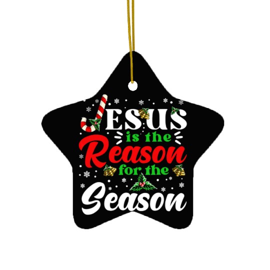 Jesus Is The Reason For The Season Christmas X Mas Ceramic Ornaments