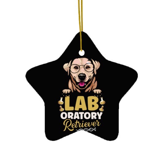 Laboratory Retriever Science Biology Teacher Dog Ceramic Ornaments