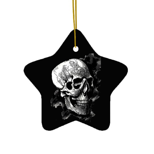 Fancy Pirate Skull Ceramic Ornaments