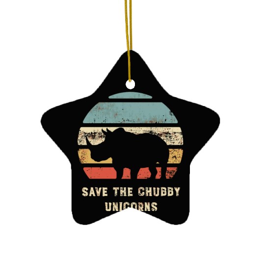 Vintage Save The Chubby Unicorns Retro Ceramic Ornaments