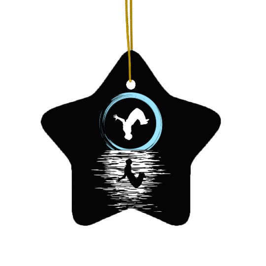 Parkour, Freerunning, Street Workout Acrobatic Ceramic Ornaments