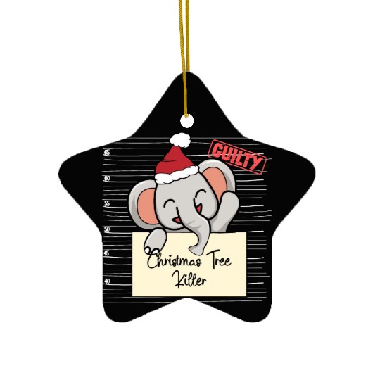 Elephant christmas funny prison Ceramic Ornaments