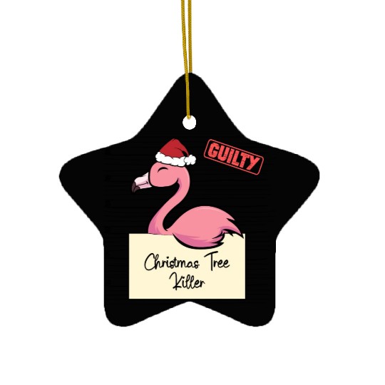 Flamingo christmas funny prison Ceramic Ornaments