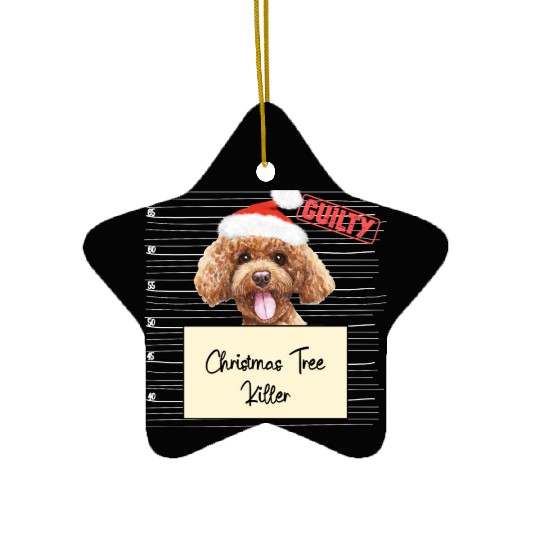poodle christmas funny prison Ceramic Ornaments