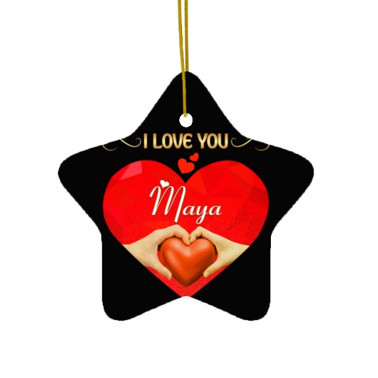I love you Maya Ceramic Ornaments