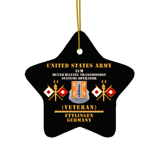 44th Signal Bn 31M US Army Veteran Ettlingen GE Ceramic Ornaments