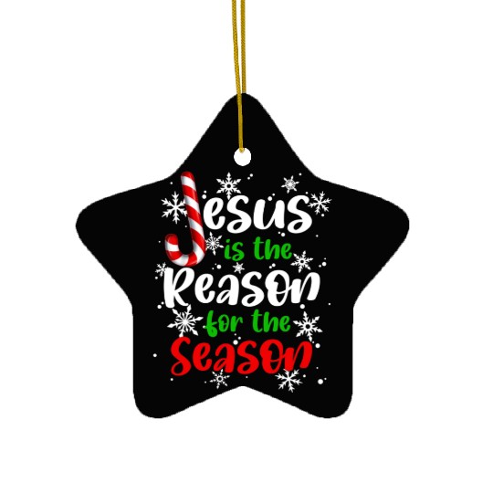 Jesus is The Reason for the Season Candy Christian Ceramic Ornaments
