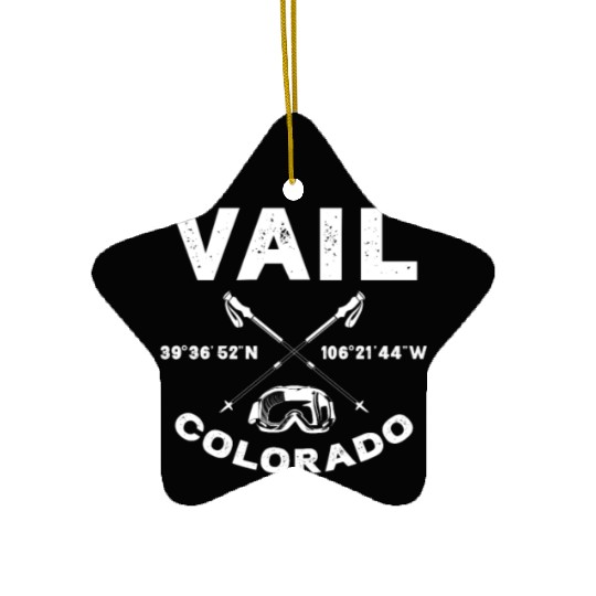 Vail Colorado, Skiing Ceramic Ornaments