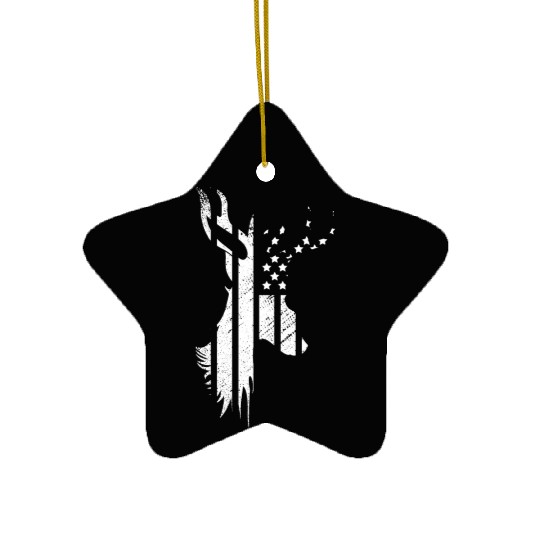 Camouflage Flag Deer Hunting America Flag Ceramic Ornaments