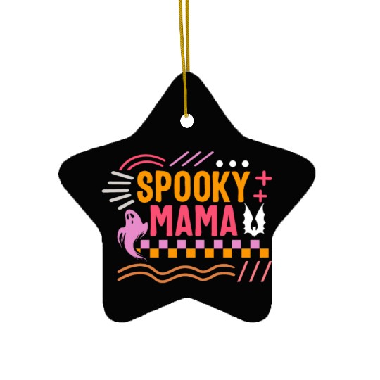 Thanksgiving Halloween Ceramic Ornaments, Spooky Mama Ghost