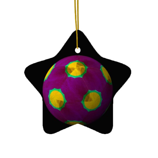 Purple 3D Sphere with Green Symmetric Shape Ceramic Ornaments