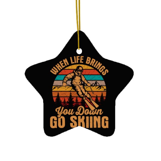 Ski Lifestyle Sport Apparel Skiier Winter Gifts Ceramic Ornaments