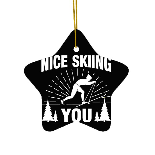 Skiier Sport Lifestyle Winter Ski Apparel Gifts Ceramic Ornaments