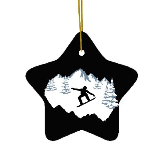 Snowboarding, snowboarder Ceramic Ornaments