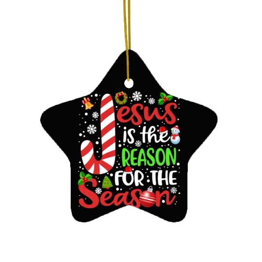 Jesus Is The Reason For The Season Christmas Ceramic Ornaments