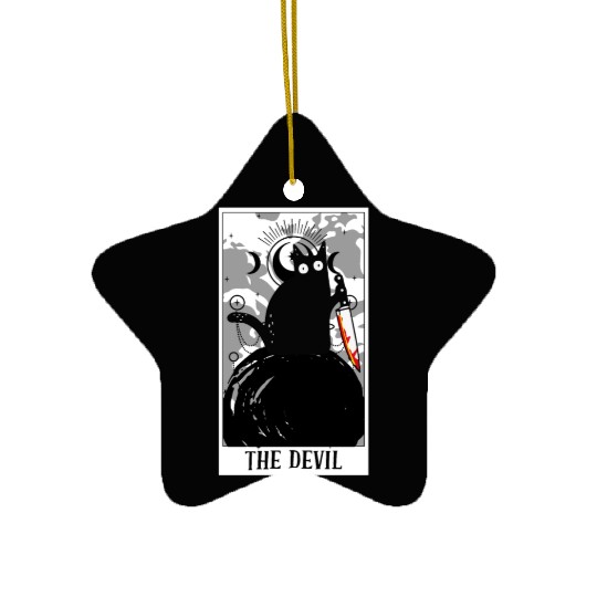 The Devil Tarot Card Funny Cat Tarot Card A Tarot Ceramic Ornaments
