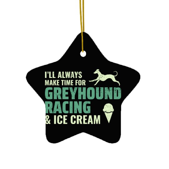 Greyhound Racing Ice Cream Dog Pet Race Animal Ceramic Ornaments