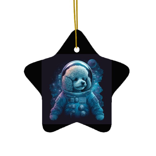 A Poodle In Space Ceramic Ornaments