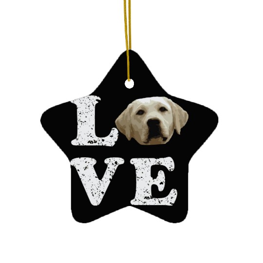 I Love My Yellow Lab Labrador Retriever Dog Ceramic Ornaments