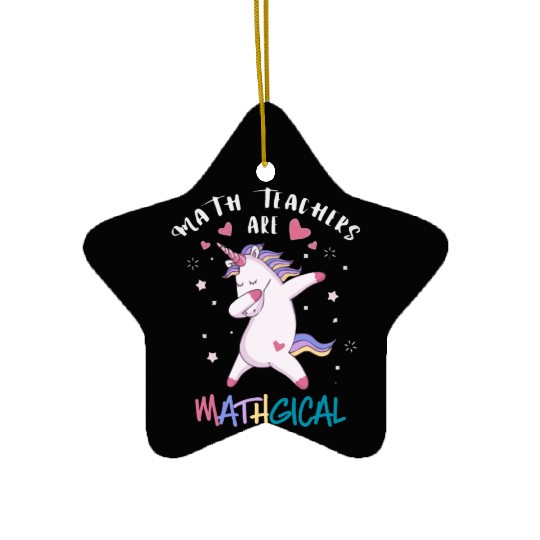 Math Teacher Unicorn Ceramic Ornaments