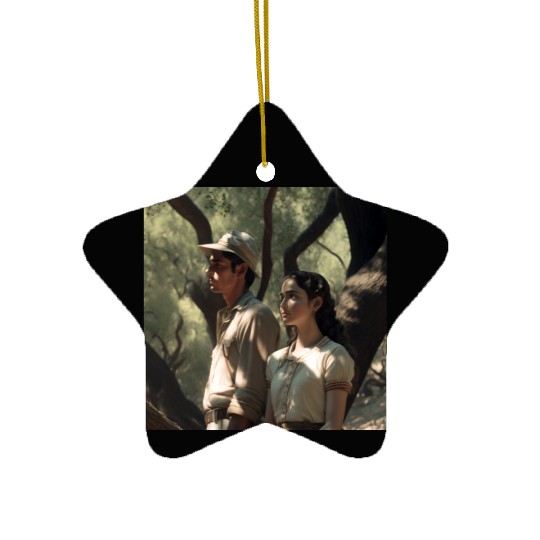 screengrab from a 1920s film scene beautiful Ceramic Ornaments