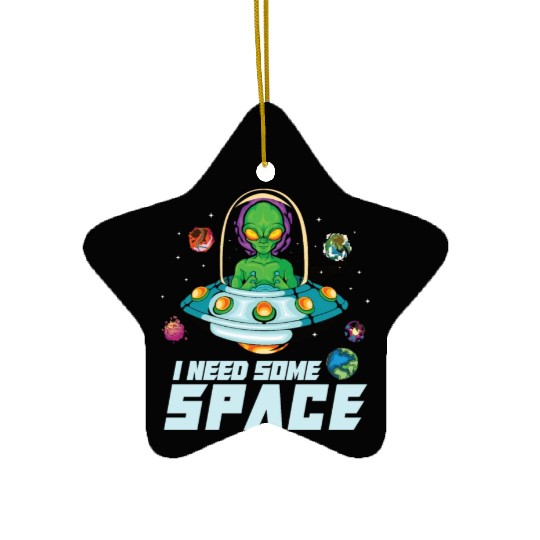 Alien Extraterrestrial Area 51 UFO Space Geek Gift Ceramic Ornaments
