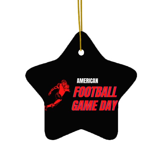 American Football Player Game Day Sport Tees Ceramic Ornaments