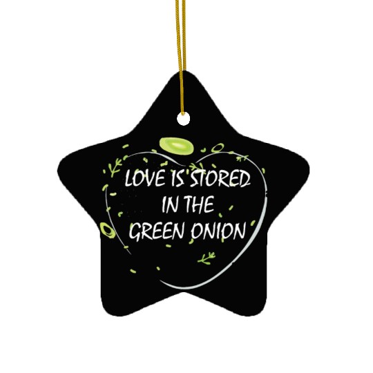 Love is stored in the green onion Ceramic Ornaments