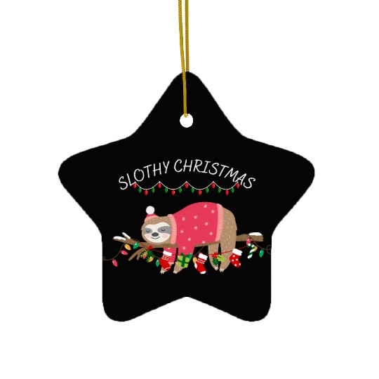 SLOTHY CHRISTMAS Ceramic Ornaments