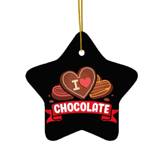 I Love Chocolate Sweets Candy Chocolate Bar Ceramic Ornaments