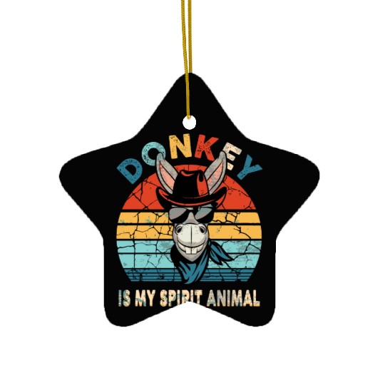 Donkey Is My Spirit Animal Donkey Lover Retro Vint Ceramic Ornaments