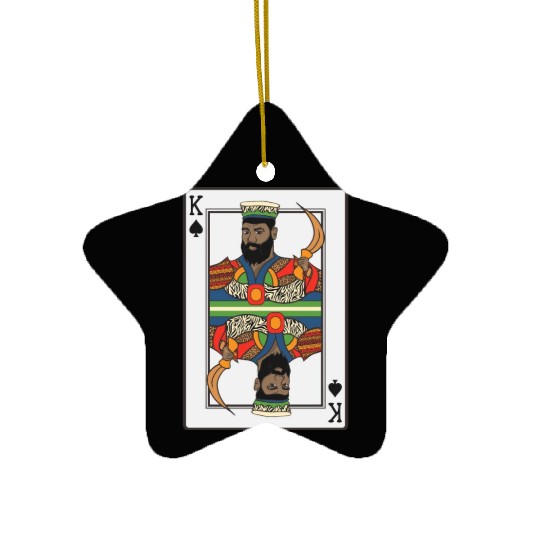 King Spades African American Card Halloween Ceramic Ornaments