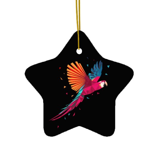 Macaw Parrot Geometric Bird Parakeet Ornitholog Gi Ceramic Ornaments