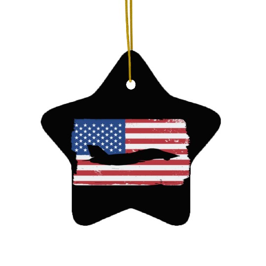 F-14 Tomcat Fighter Jet American Flag F14 Tomcat Ceramic Ornaments