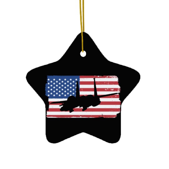 F-15 Eagle Fighter Jet American Flag F15 Eagle Ceramic Ornaments