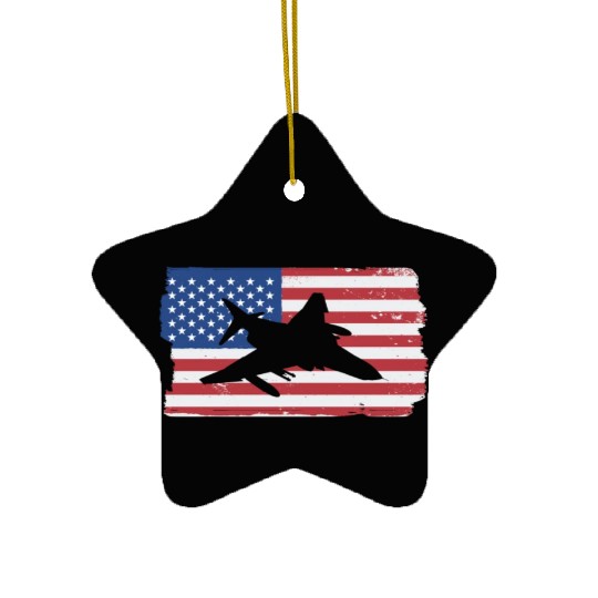 F-4 Phantom Fighter Jet American Flag F4 Phantom Ceramic Ornaments