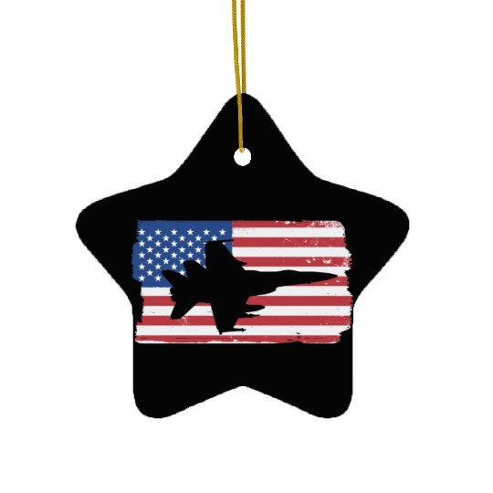F-18 Hornet Fighter Jet American Flag F18 Hornet Ceramic Ornaments