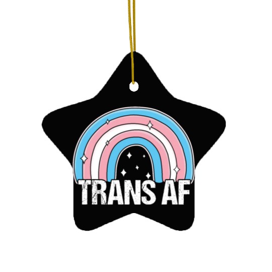 Trans AF Transsexual Transgender Pride Flag Rainbo Ceramic Ornaments