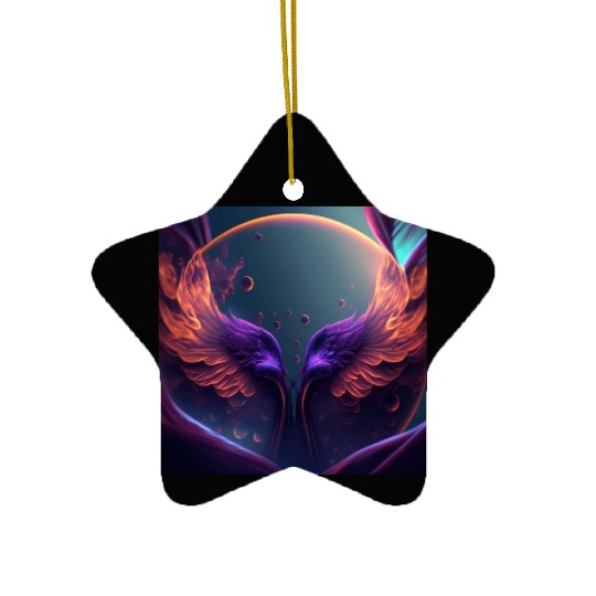 Flaming phoenix wings Ceramic Ornaments