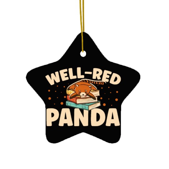 Well-Red Panda Zookeeper Zoogoer Wildlife Bookworm Ceramic Ornaments