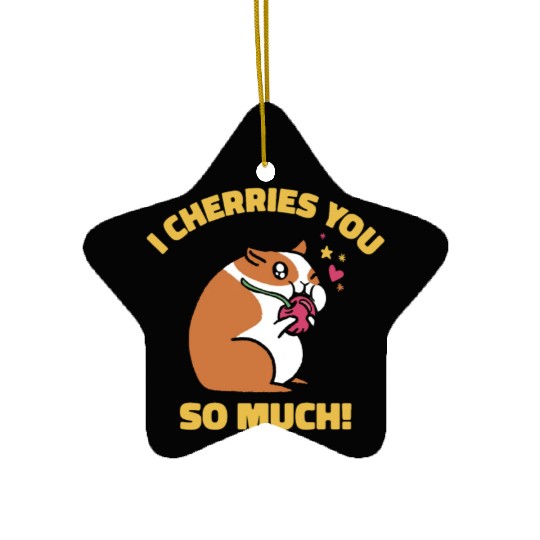 Cute Animal Hamster Cherry Pet Food Pet Hamster Ceramic Ornaments