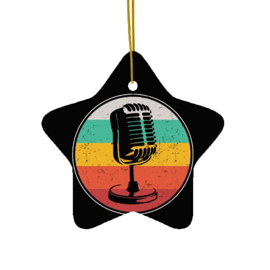 Karaoke Singer Microphone Vocalist Ceramic Ornaments