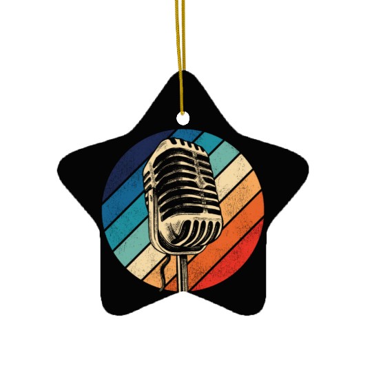 Karaoke Singer Microphone Vocalist Ceramic Ornaments