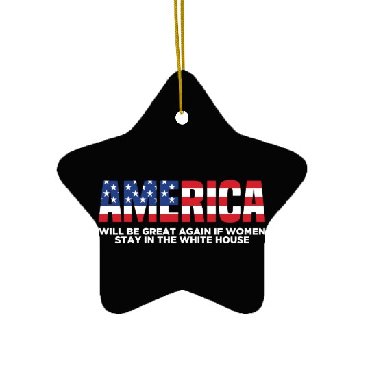 America Will Be Great Again Black Ceramic Ornaments