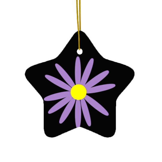 Lavender Daisy Ceramic Ornaments